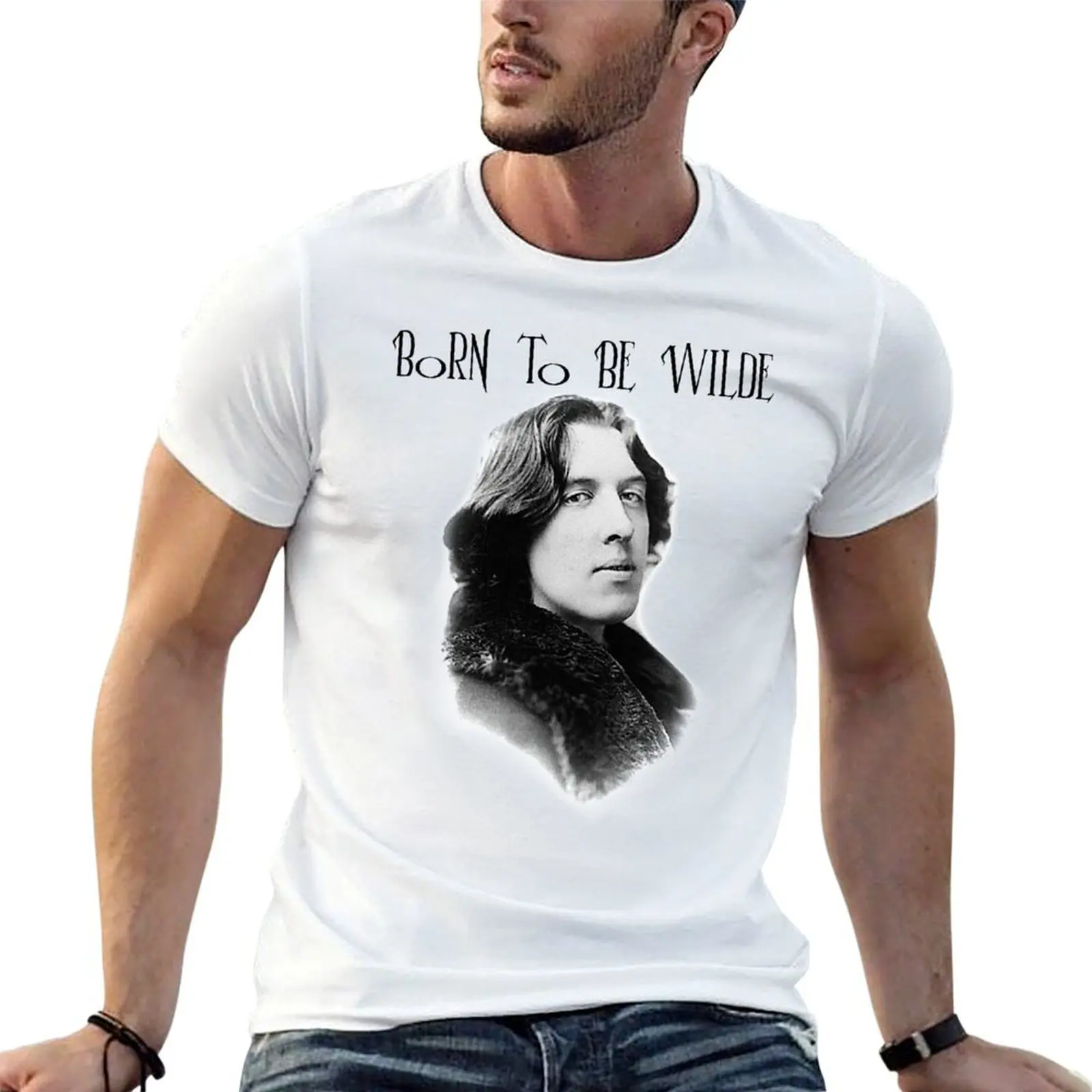 

Футболка Born to Be Wilde Funny and Punny Oscar Wilde, хлопковые футболки, мужские футболки из 100% дизайнерской футболки