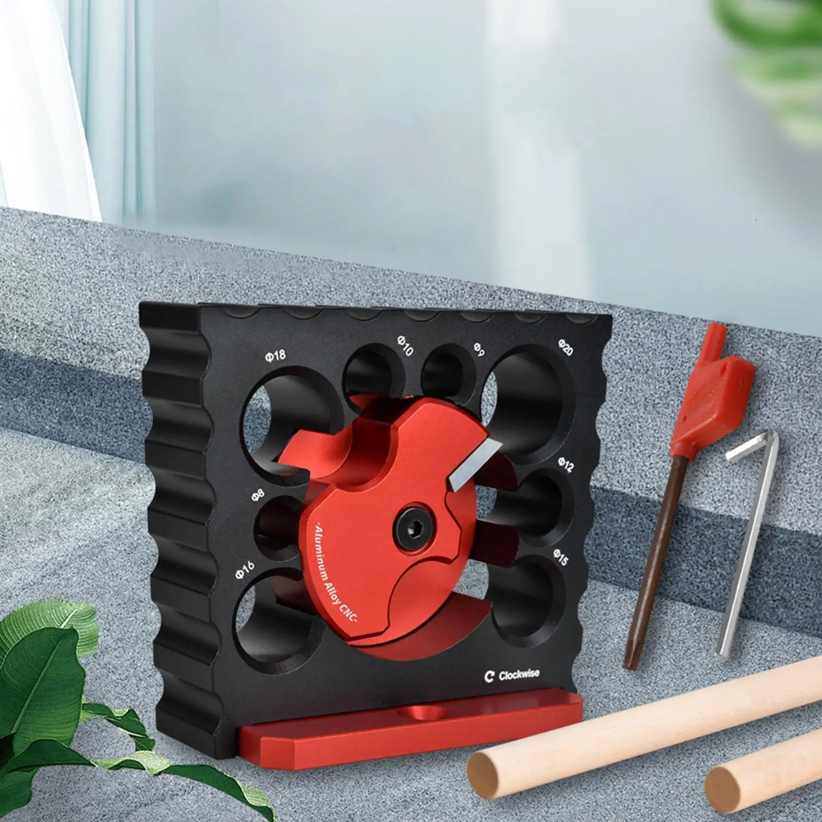 Dowel Maker Tool Aluminum Alloy 8-Hole Electric Drill Dowel Maker For Construction Furniture Manufacturing Cabinet-Making