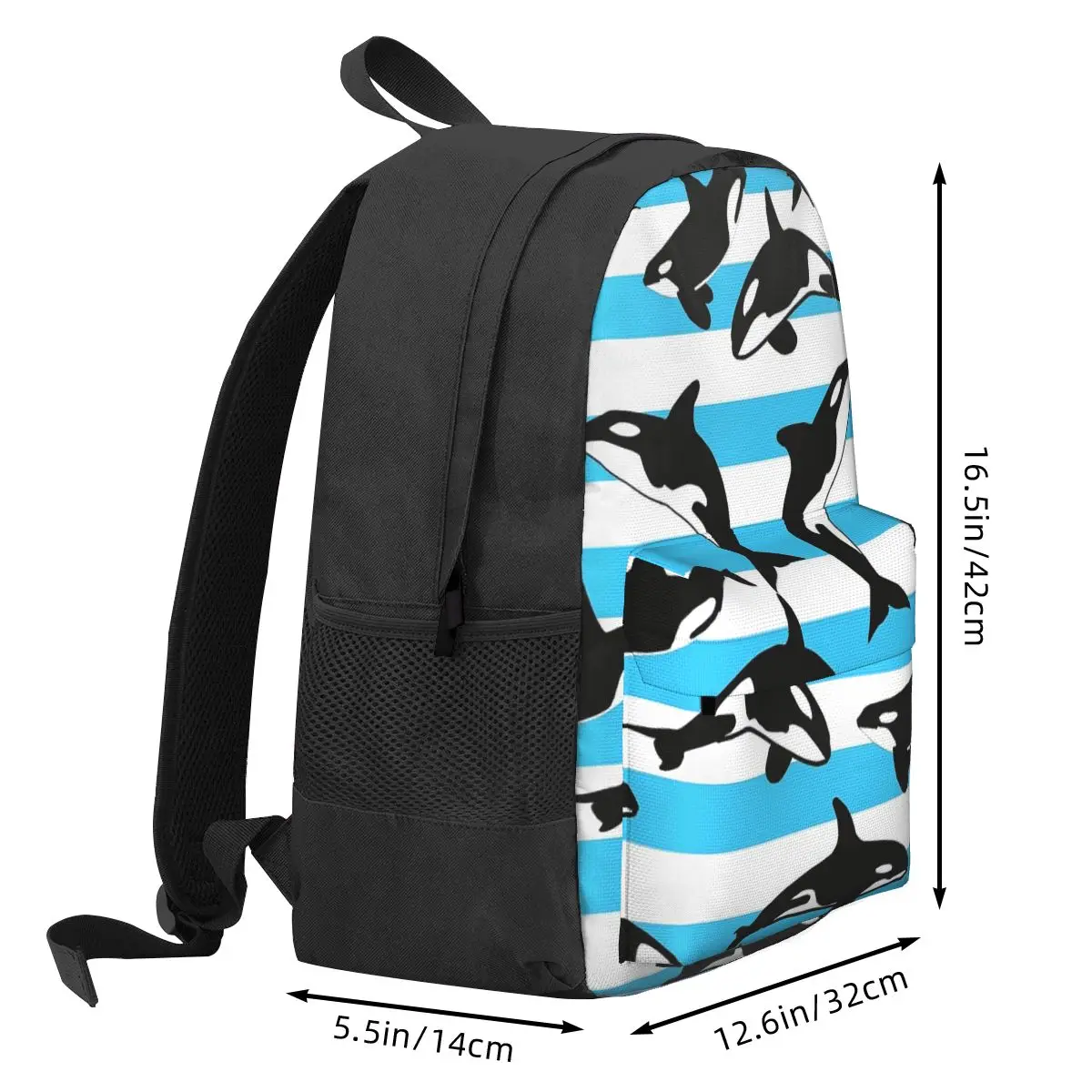 Sacs à dos d'épaulard Orca Cartable pour garçons et filles, sacs d'école pour étudiants, sac à dos de dessin animé pour enfants, sac à dos de voyage, sac initié