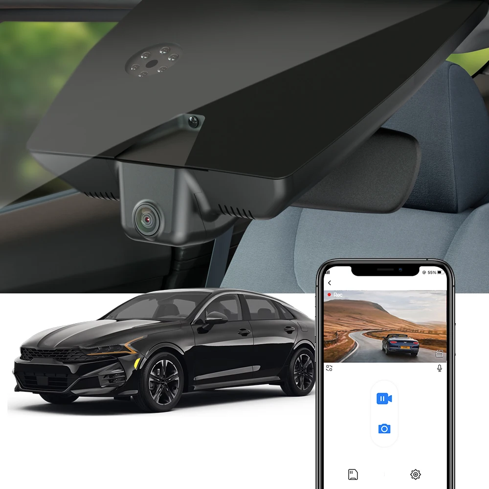 

Fitcamx 4K Dash Cam for Kia K5 2021-2026, Car DVR Camera, Wide Angle Dashcam, Loop Recording, G-Sensor, WDR