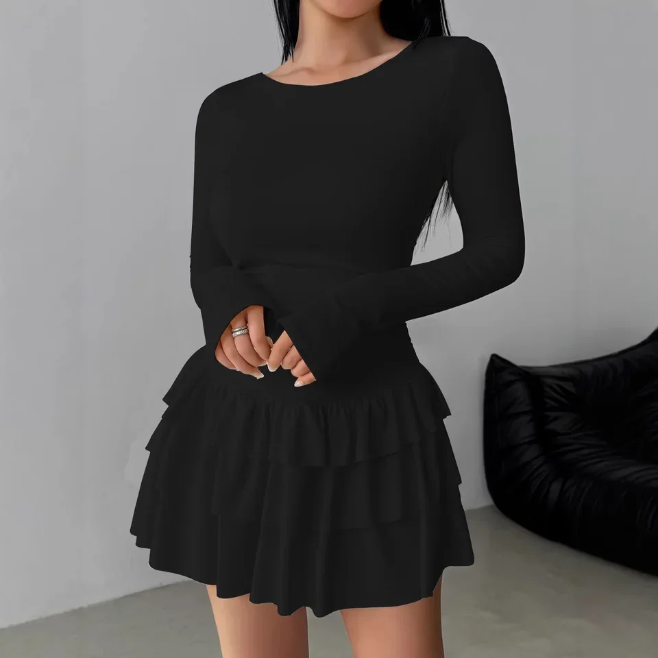 2026 Women's Spring and Autumn Trendy Comfortable Daily Commuting Casual High-Level Slim Temperament Long Sleeve Dress Women's