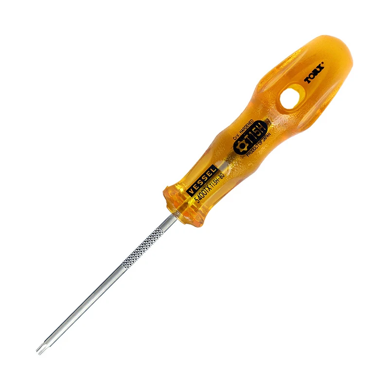 VESSEL POWER GRIP Torx Screwdriver with Useful Knurled Blade for Quick and Slipless Driving Japan Tools No.5400