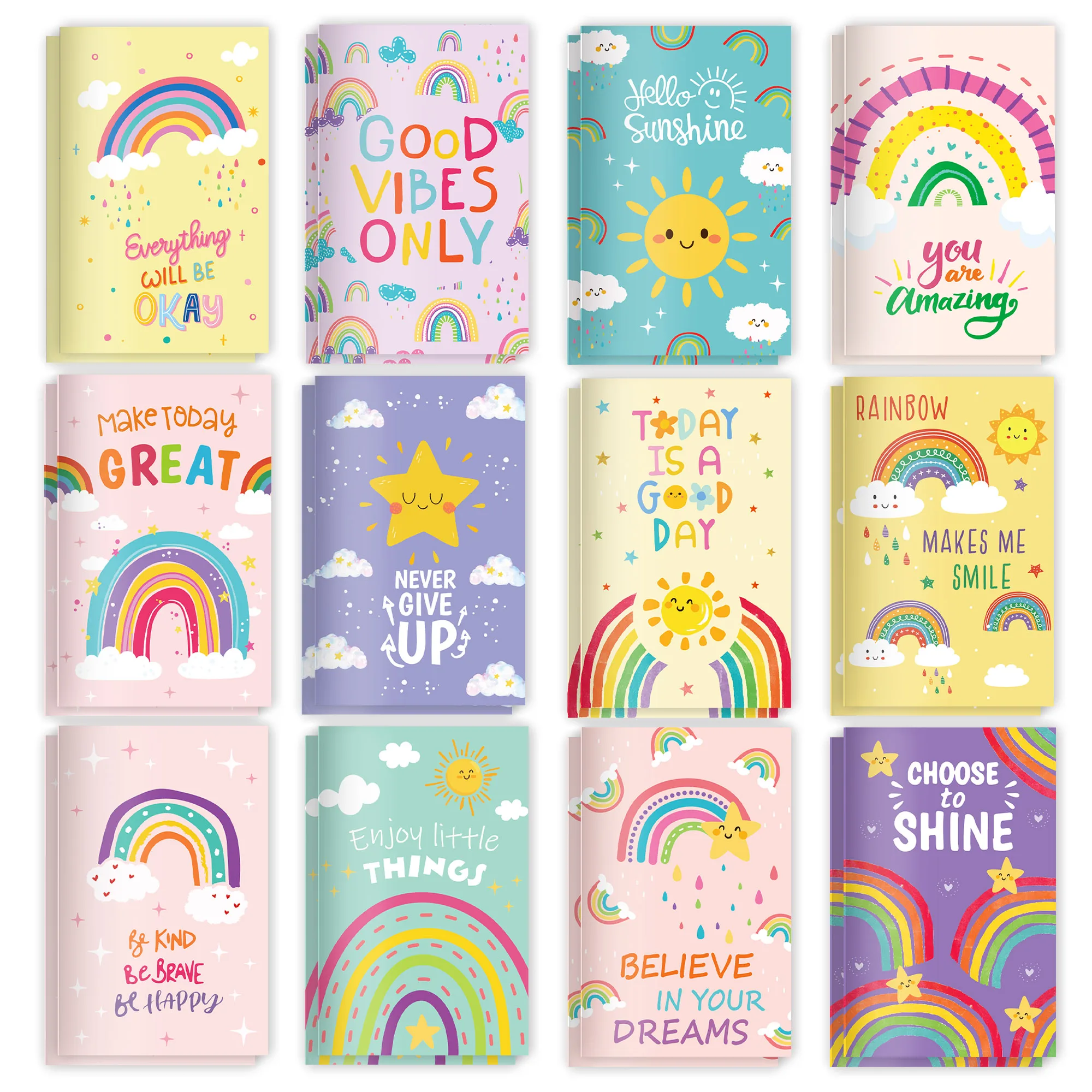12/24/36 Stück Regenbogen Mini-Taschennotizbücher, Macaron-Farbige Linierte Notizbücher, Studenten-Tagebücher, Geschenke, Kleine Notizblöcke