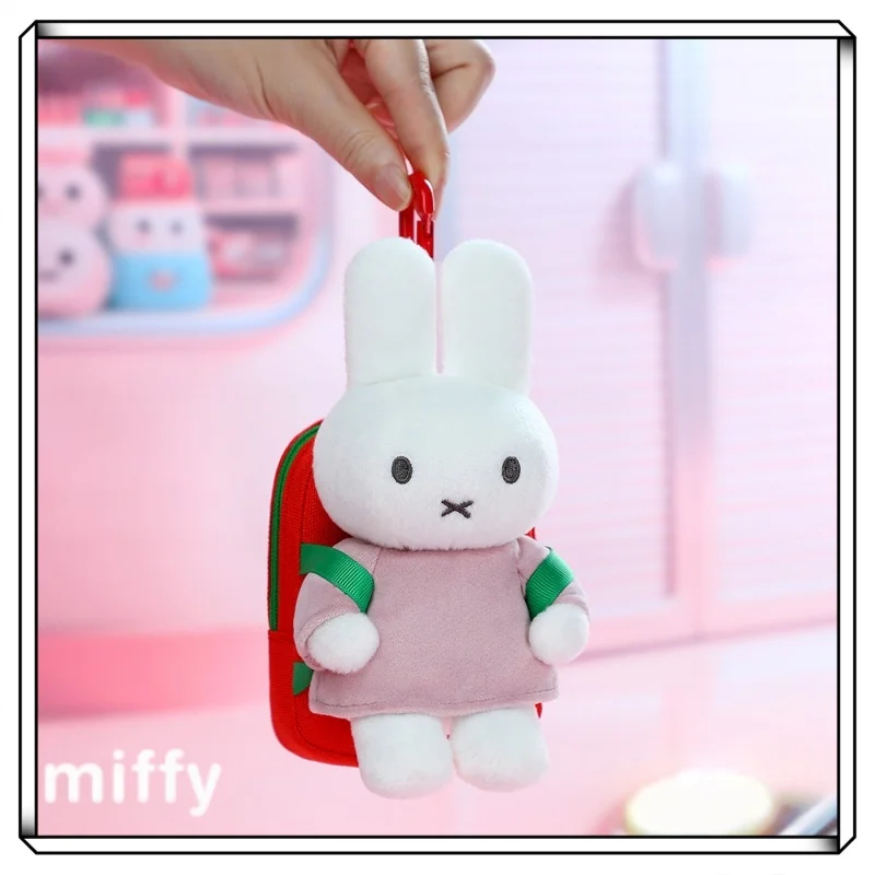 new-miffy-plush-backpack-keychain-foldable-reusable-eco-friendly-shopping-bag-portable-supermarket-grocery-bag-pendant-for-kids