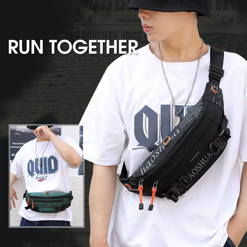 

New Outdoor Men Chest Bag Fashion Street Trend Single Shoulder Crossbody Bag Sports Running Close-fitting Waist Packet Handbag