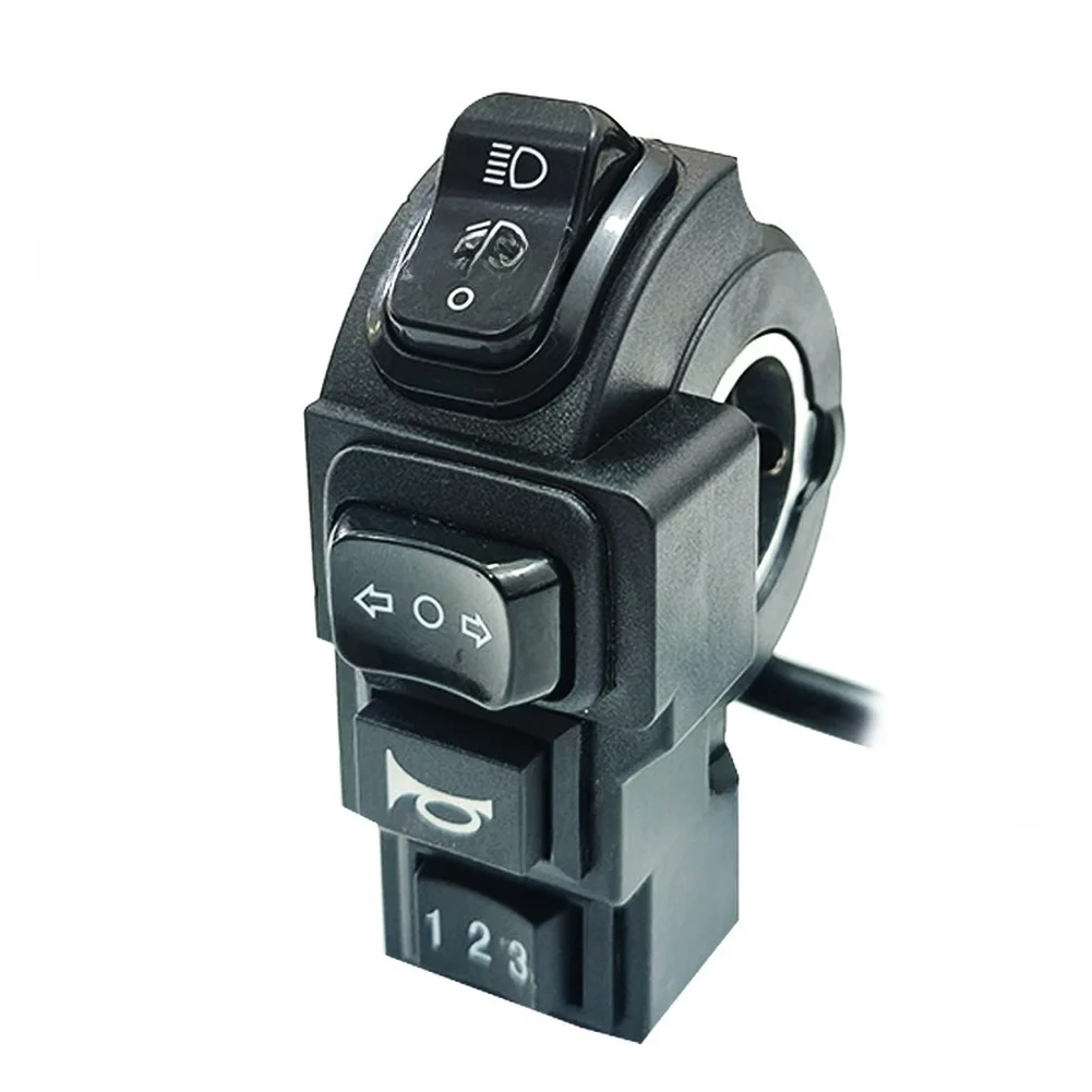 Electric 4-in-1 Control Switch With Dedicated Terminals For Headlight High Low Turn Signal Output And Input On 9-Pin