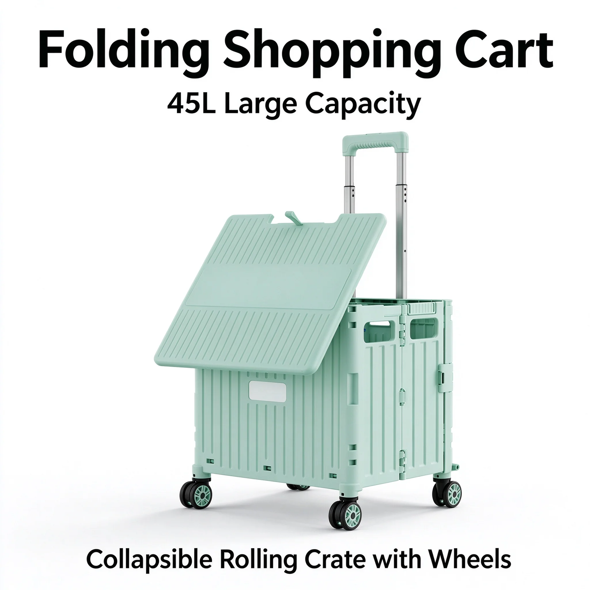 Portable Folding Shopping Cart with Universal Wheels Compact Grocery Trolley for Supermarket And Camping Easy to Handle Small Ca