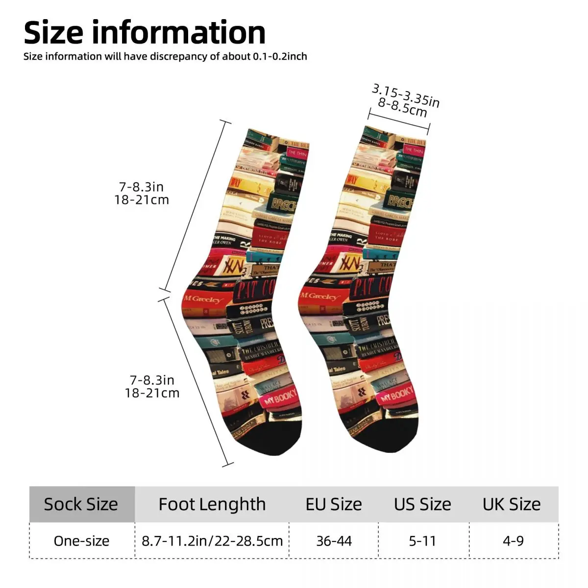 The Library Socks Books Print Kawaii Stockings Female Comfortable Cycling Socks Autumn Printed Anti Slip Socks