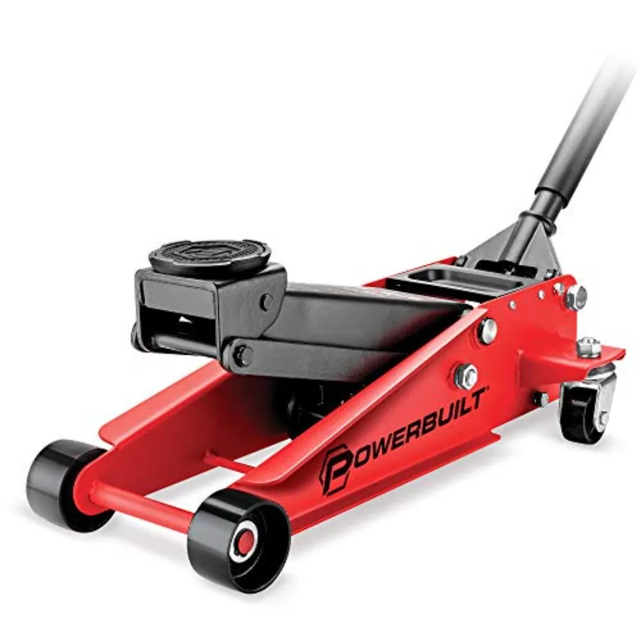 

3 Ton Garage Jack Car Lift Dual Piston Heavy Duty for Car and Truck Vehicles 8 Pumps to Max Height 18 Inches - Red 620588