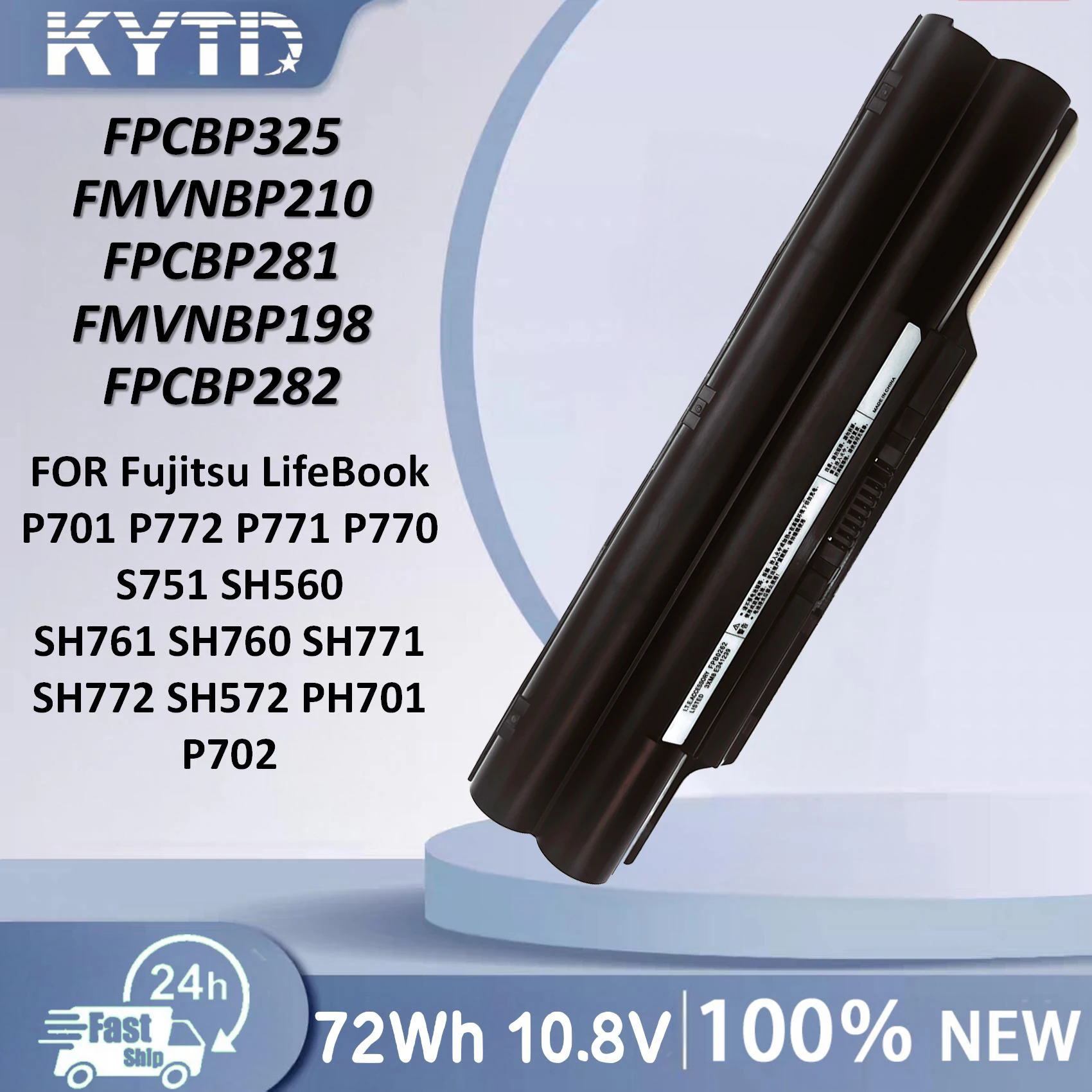 

KYTD 10.8V 6700m FPCBP325 Battery For Fujitsu FMVNBP210 FMVNBP198 SH560 SH761 SH760 SH771 SH772 SH572 P702 P770 CP556150-02