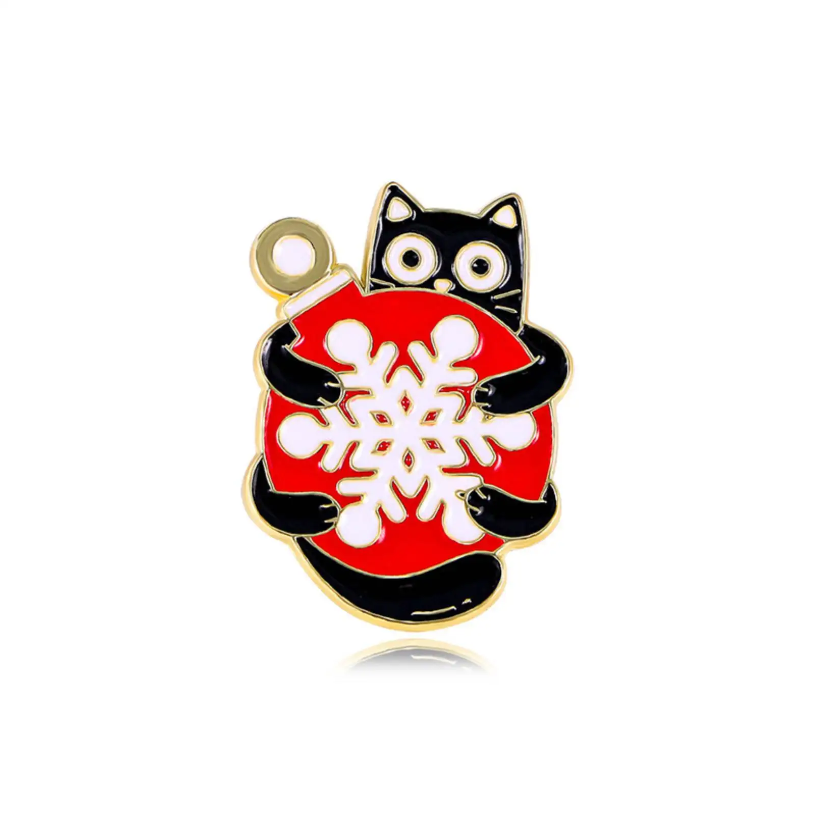 Niedliche schwarze Katze, kreative Weihnachtsbrosche, Metallabzeichen, Anstecknadeln, Rucksäcke, Kleidung, Hut, Accessoires, Geschenk für Kinder – Detail 4