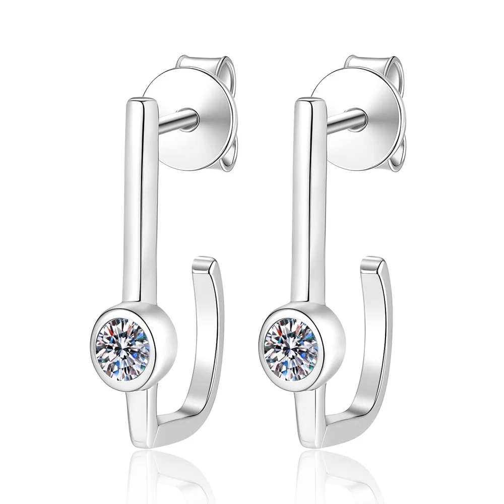 

D Color Moissanite Earrings S925 Sterling Silver Zircon Ear Stud for Woman Birthday Mother's Day Party High-End Jewelry Gift