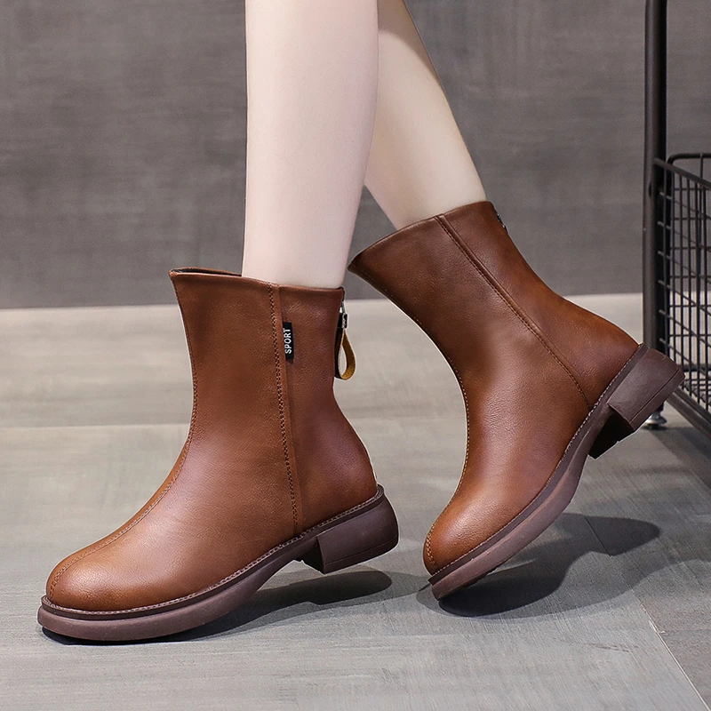 Mesh Breathable Ankle Boots Women Summer Closed Toe Flat Short Boots Minimalist Light Outdoor Versatile Shoes