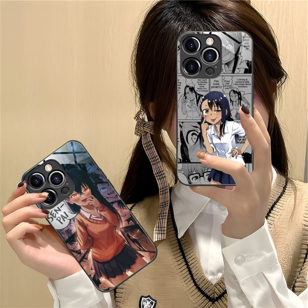 Hayase Nagatoro Anime Mobile Cell Phone Case for iPhone 16 15 14 13 12 11 X XR XS 8 Pro Max Plus Mini PC Glass Phone Cover Shell