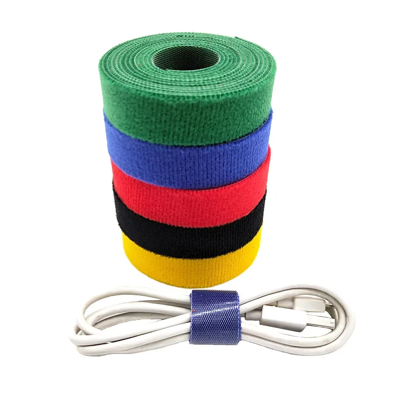 5m/roll Cable Ties Reusable Loop Bundle Self Adhesive Fastener Clip Wire Holder Management Nylon Strap Organizer Reusable