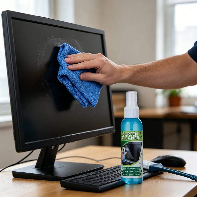 1 Set of Screen Cleaning Kit with Cloth and Liquid Cleaner Suitable for LCD TVs Tablets Laptops and Camera Lenses