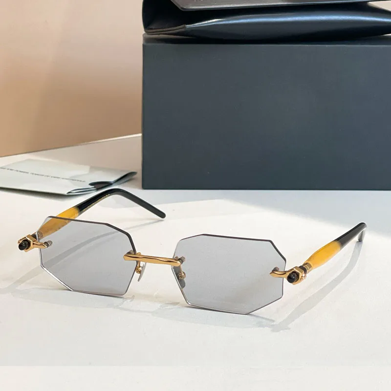 

Maske P63 Germany Irregular Frame Luxury Brand Rimless Sunglasses for Men Women Designer High Quality Handmade UV400 with Case