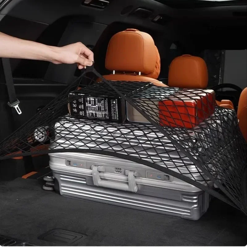 For Lixiang L6 L7 L8 L9 Car Rear Cargo Net Adjustable Elastic Mesh Storage Organizer Large Capacity Stretchable Trunk Net
