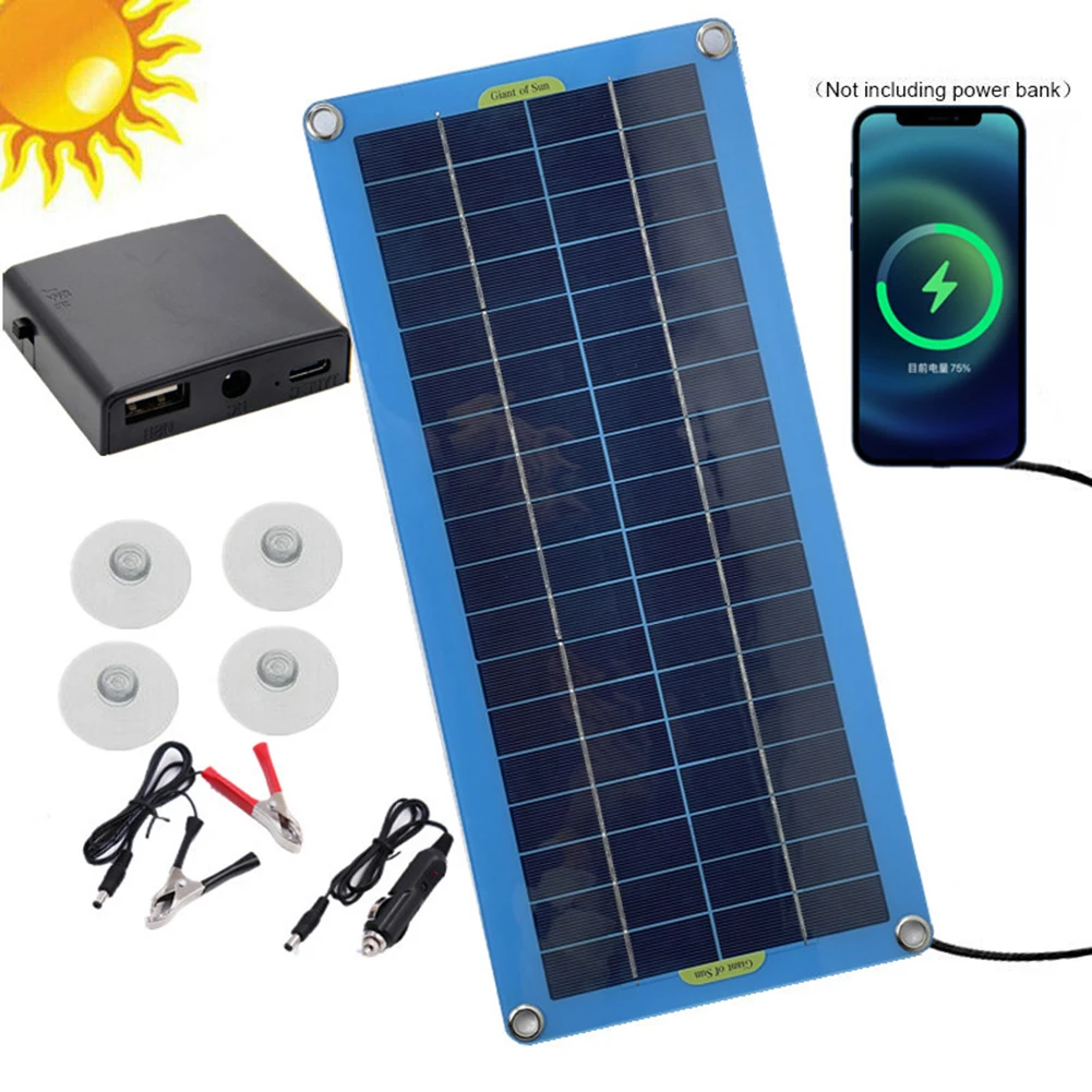Cargador de batería de coche 12V Panel Solar Camping al aire libre para acampar para vehículos instalación Flexible cargador Solar batería 43*20cm