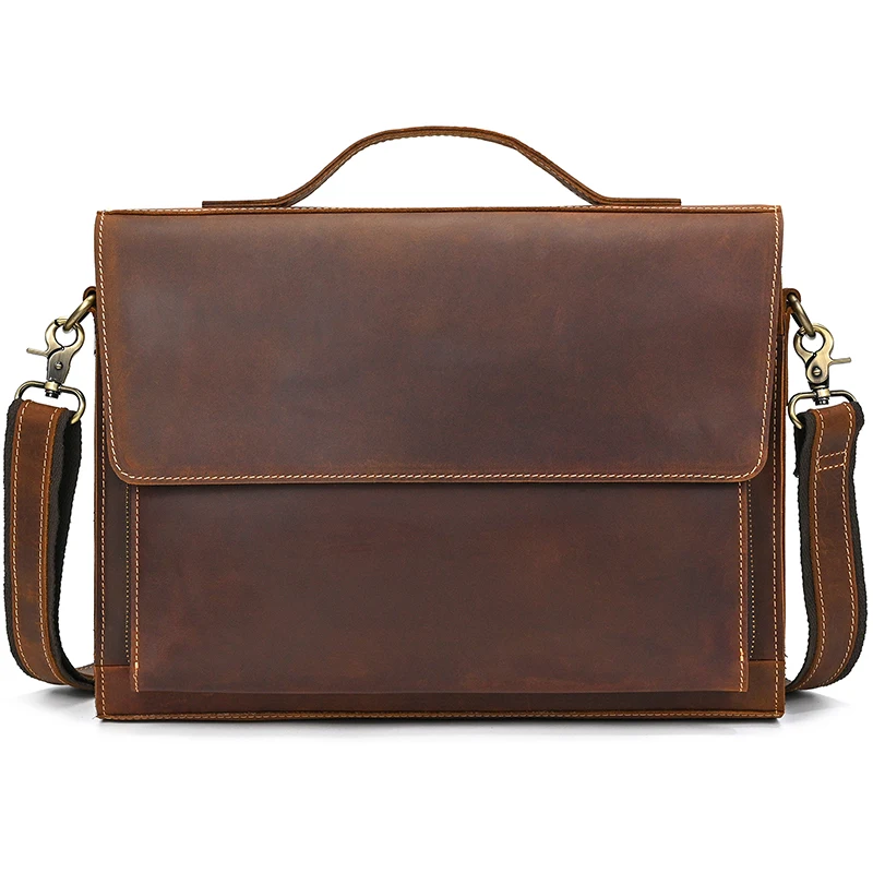 Men\'s leather shoulder bag casual cross body bag iPad top layer real cowhide men\'s bag waterproof sling bag message bag fashion