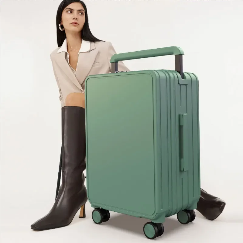 Middle Wide Trolley Case Business Suitcase Large Capacity Luggage Fashion Suitcase Waterproof Zipper Luggage Boarding Bag
