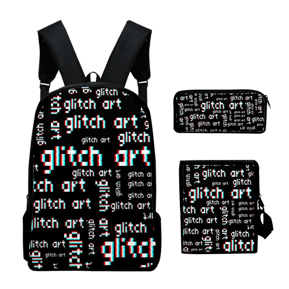 Harajuku Popular Shine Art 3D Print School Bags, Laptop Backpack, Backpack, Tilt Shoulder Bag, Pencil Case, 3Pcs per Set