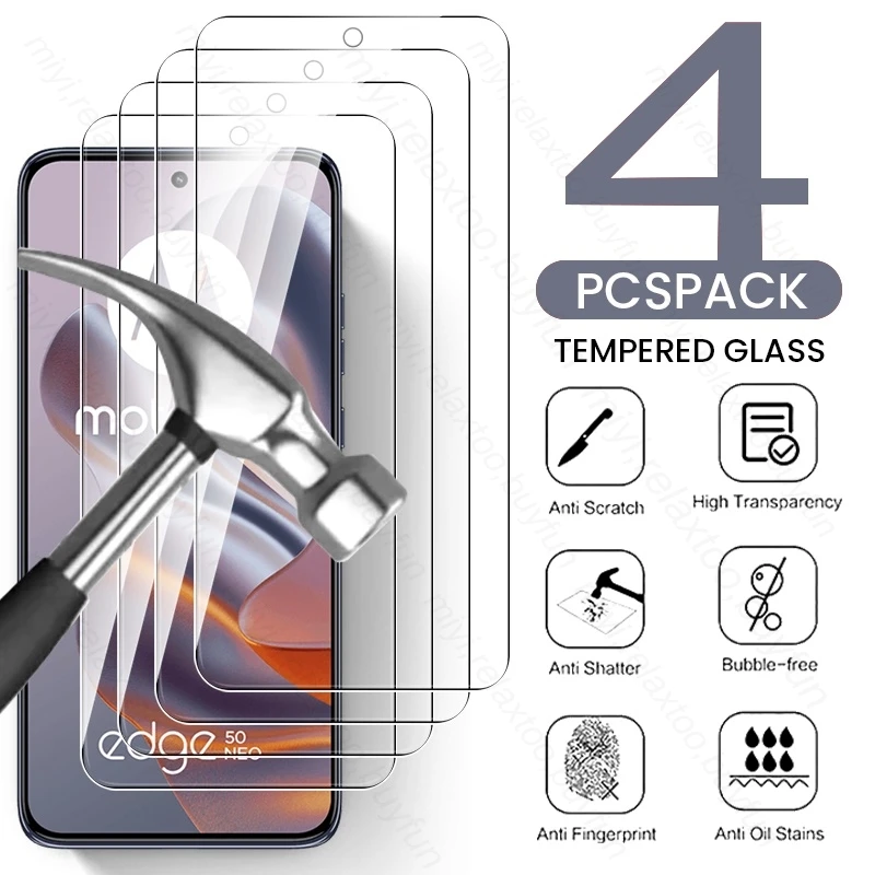 4Pcs 9H Tempered Glass for MotorolaEdge50Neo Motorola Edge 50 Neo 5G Protective Glass Moto Edge50Neo Edge50 Neo Screen Protector