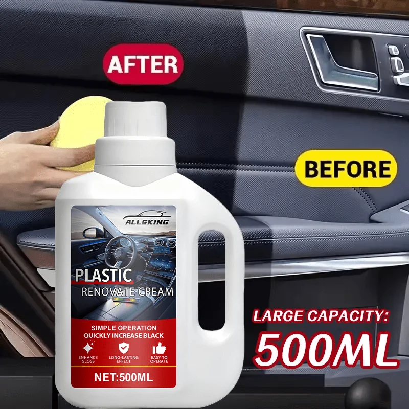 

16.91oz Automotive Interior Restoration Cream-Black & Yellow Rust Inhibitor, Removes Scratches & Stains, Tire Care Product. Restores Dashboards, Seats Rubber Surfaces with Wax Dashboard Conditioning Multi-Color Formula Long-Lasting Solution