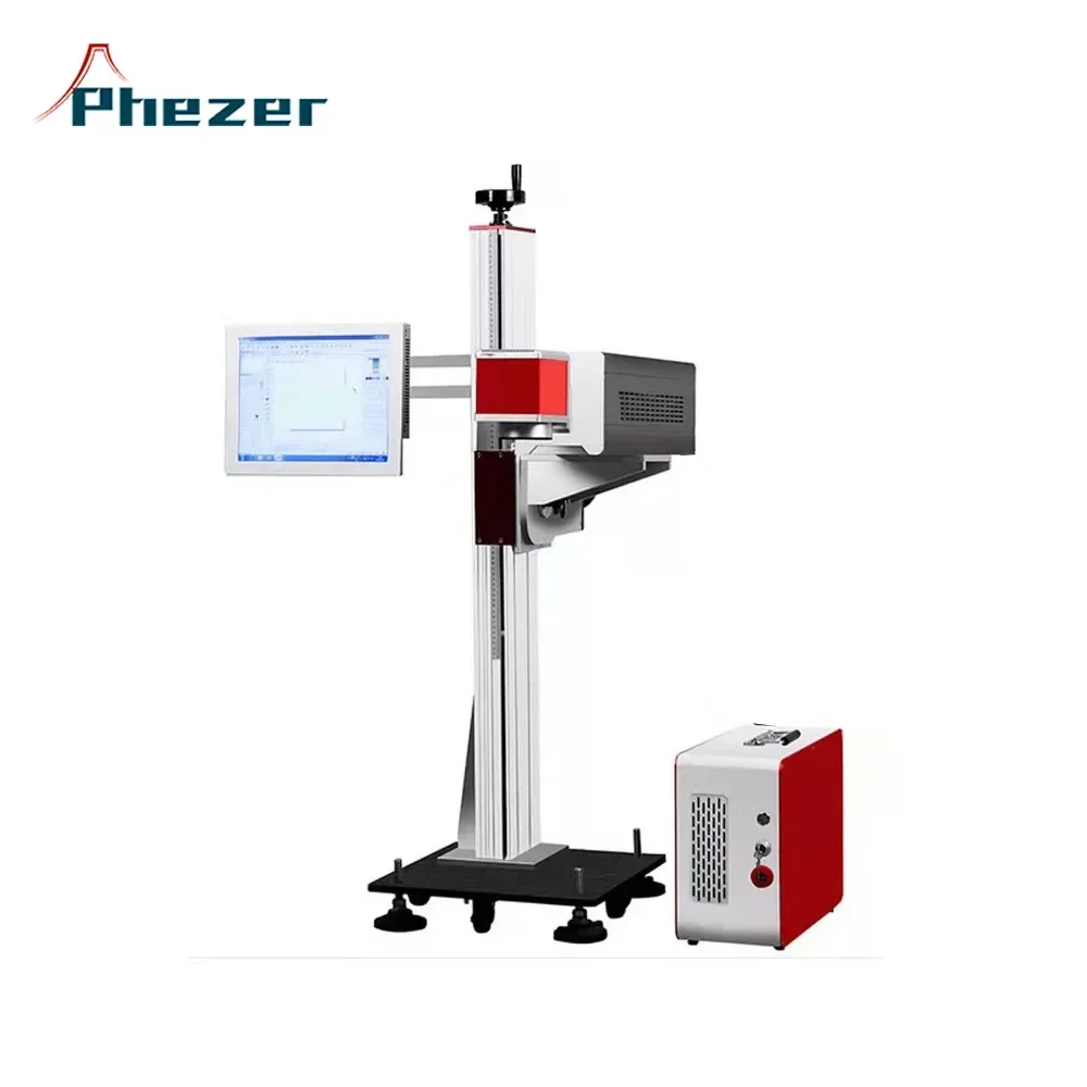 Laser Marking PE HDPE PVC Pipe/Bag/Bottle 30W Fiber Flying Laser Marker Machine Date Code Printer