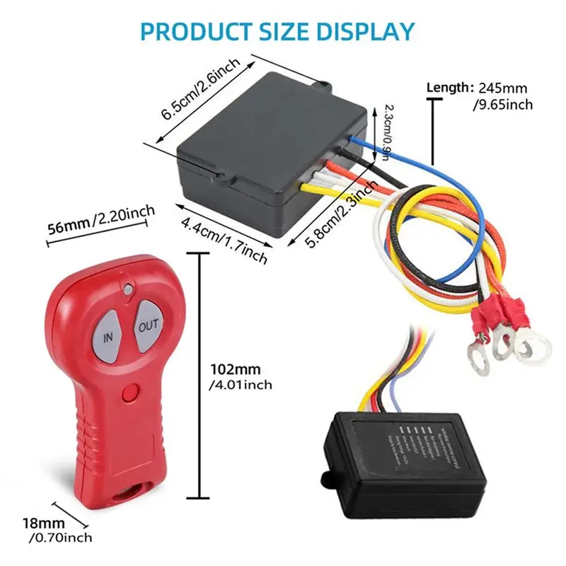 Classy-2X Wireless Winch Remote Control Set 12V 24V Electric Winch Control System Handset Switch Controller For Jeep Off-Road
