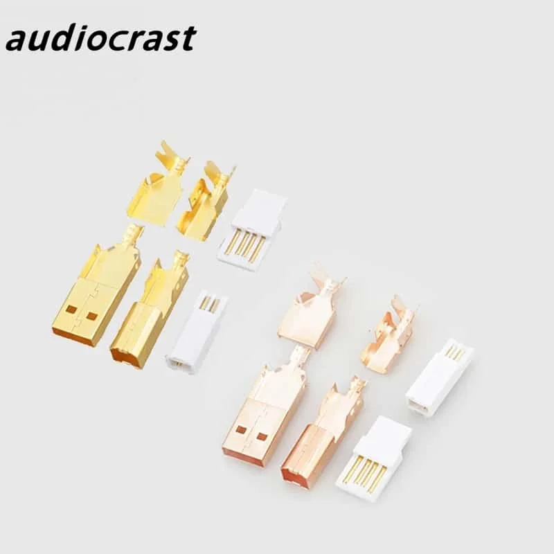Audiocrast Gold Plated USB DIY Assembly Adapter Type A B Micro Mini USB Male Female Connector For Audiophile USB Cable DIY