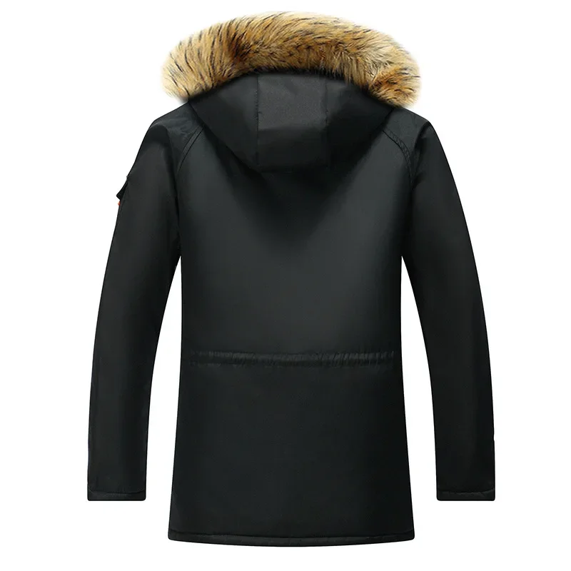 Autumn Winter 2026 New Fashion Men Solid Color Pockets Long Sleeve Casual Simple Hooded Parkas Vintage Male Trendy Coats Clothes