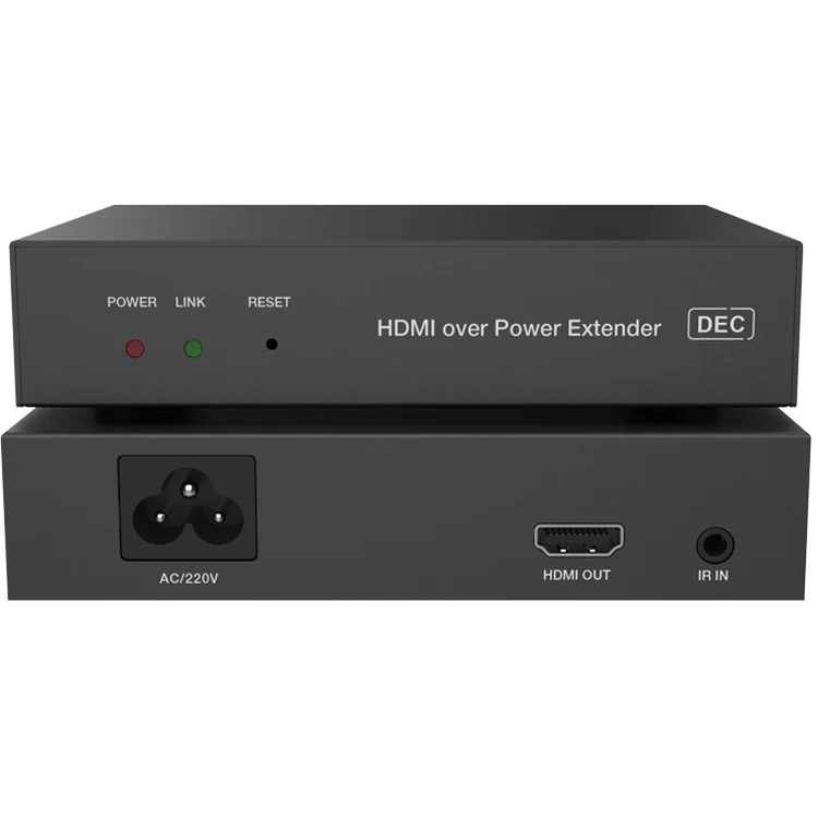 HDMI over Power Extender one-way IR H.265 Encoder and decoder upto 150m