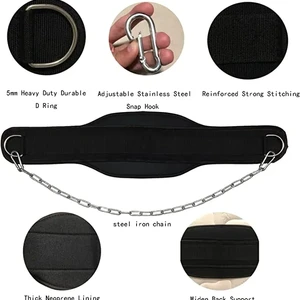 Neopren -Gewichts -Dip -Gürtel -Umfrage, Back -Fitness -Gürtel mit Kette, Fitness Bodybuilding, Ziehen, Krafttraining, Stärke 10 Hauptverkaufssegel Neopren -Kleidung - №6