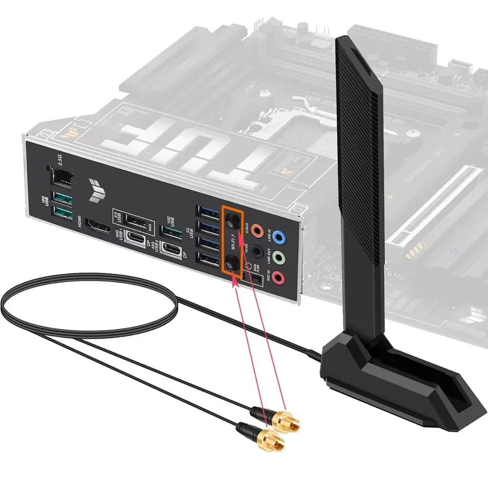 WI-FI 7 Gaming Motherboard Magnetic Base Replacement EZ-plug Antenna For Laptop ROG Strix TUF/ROG Crosshair Prime ProArt Series