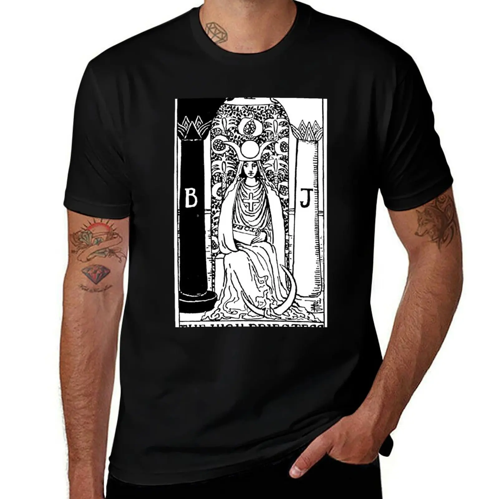 The High Priestess Tarot T-Shirt Holiday Casual Short Sleeve Top T-Shirt