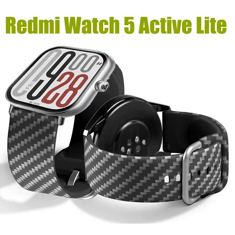 22mm Carbon fiber Bracelet for Redmi Watch 5 Active Lite Strap Silicone Wristband Correa Redmi 3 Straps Accessories