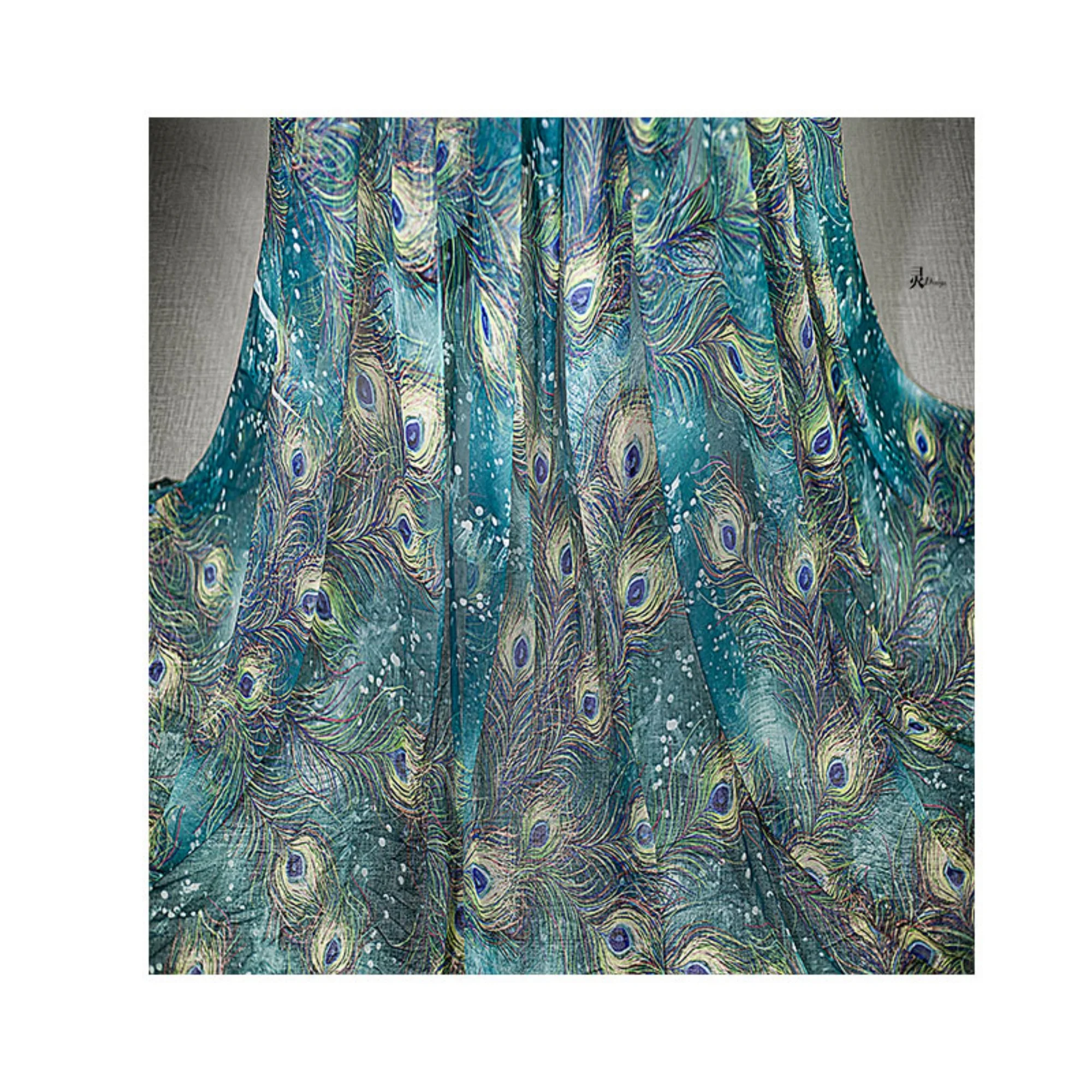 0.5 meter Width 62.99 inches lace fabric,colorful lace, lace fabric for Chinese Hanfu,Peacock feather lace fabric,lace for DIY d