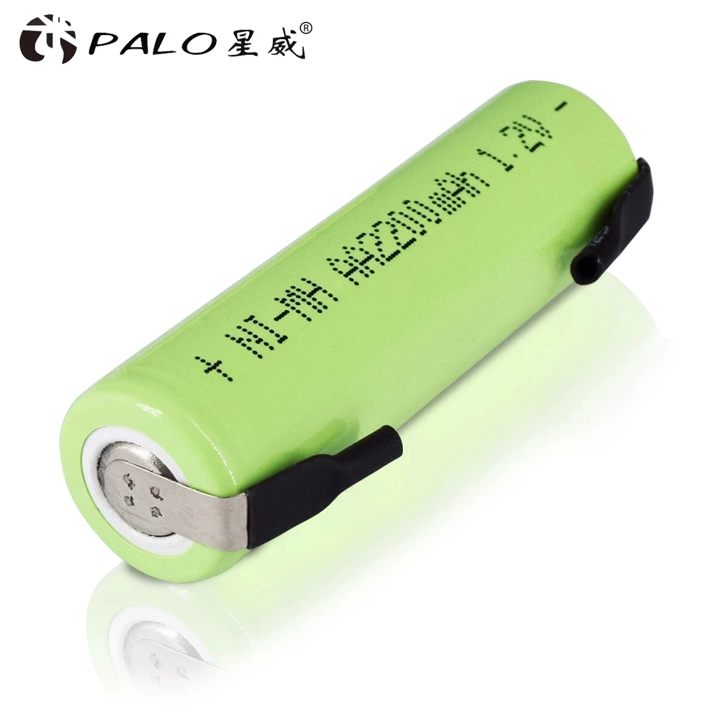 PALO 1.2V AA NI-MH Battery Rechargeable Low Self Discharge Pre-Charge Double AA Battery With DIY Solder Pins for Electric shaver