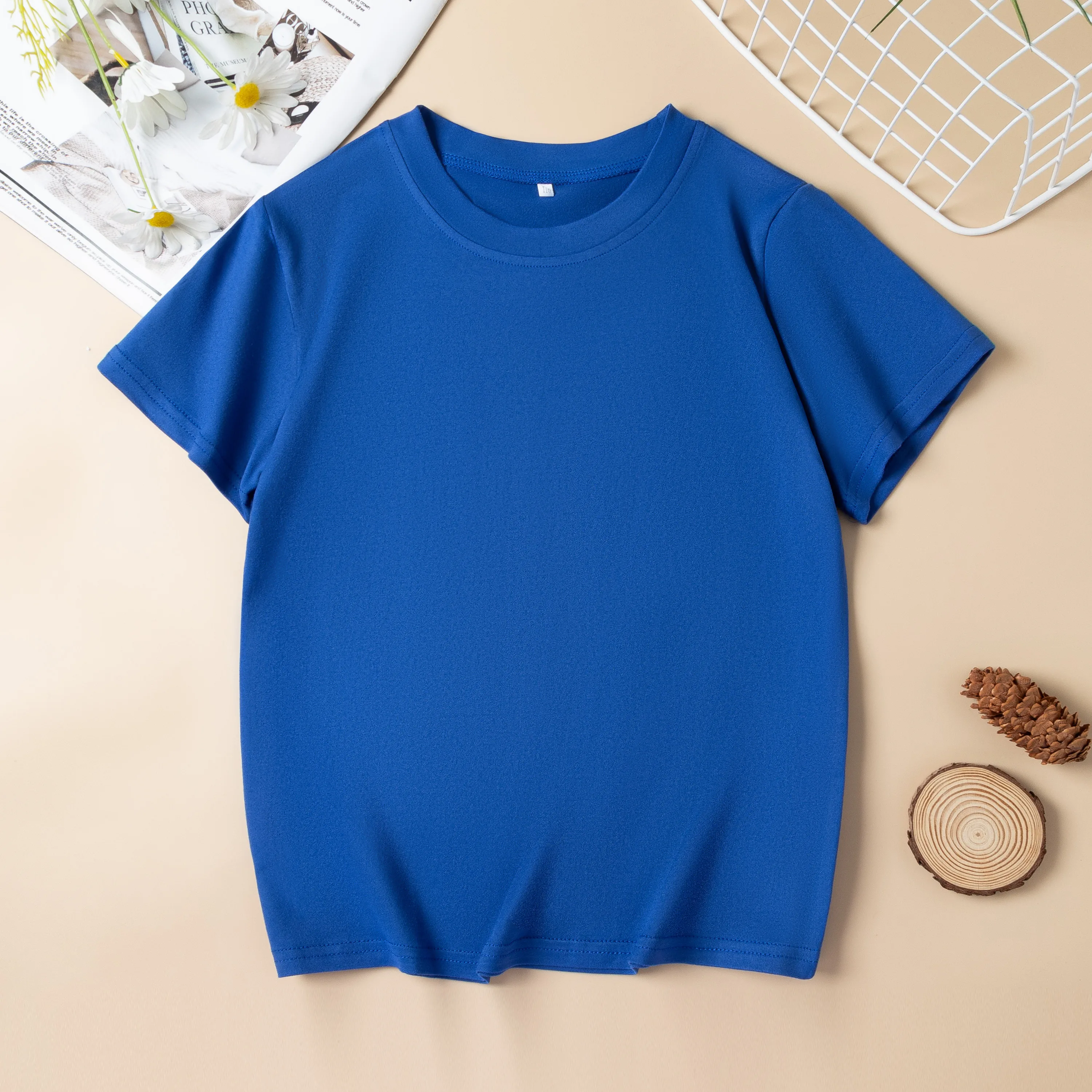 2024 Summer New Boys and Girls Summer Cotton Quality Top Casual Student Short Sleeve T-shirt