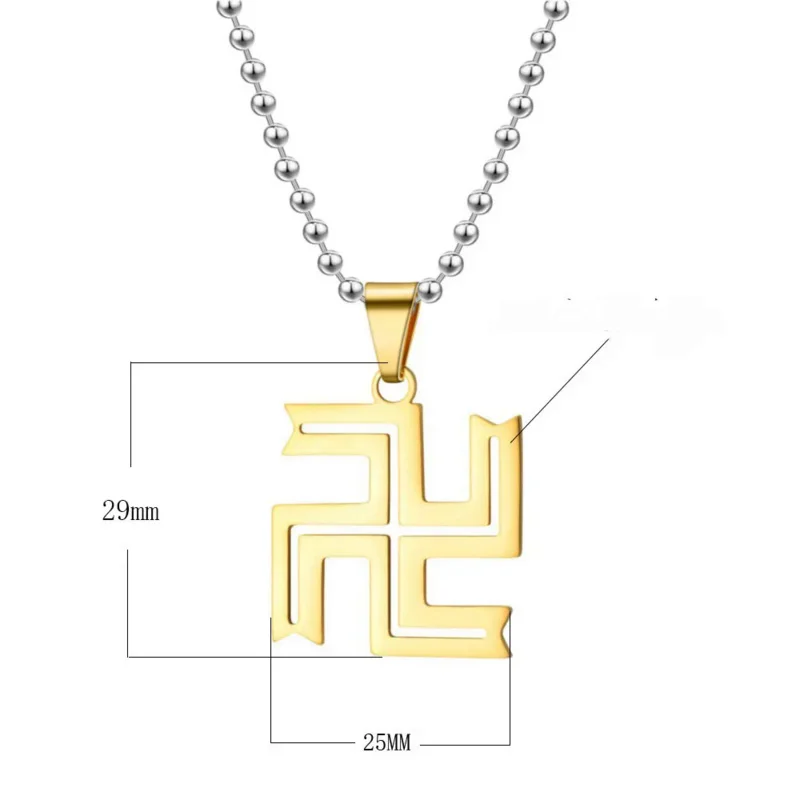 Fashion Trend Stainless Steel Necklace Buddhist Swastika Pendant Necklace Men Women Fashion Charm Body Jewelry