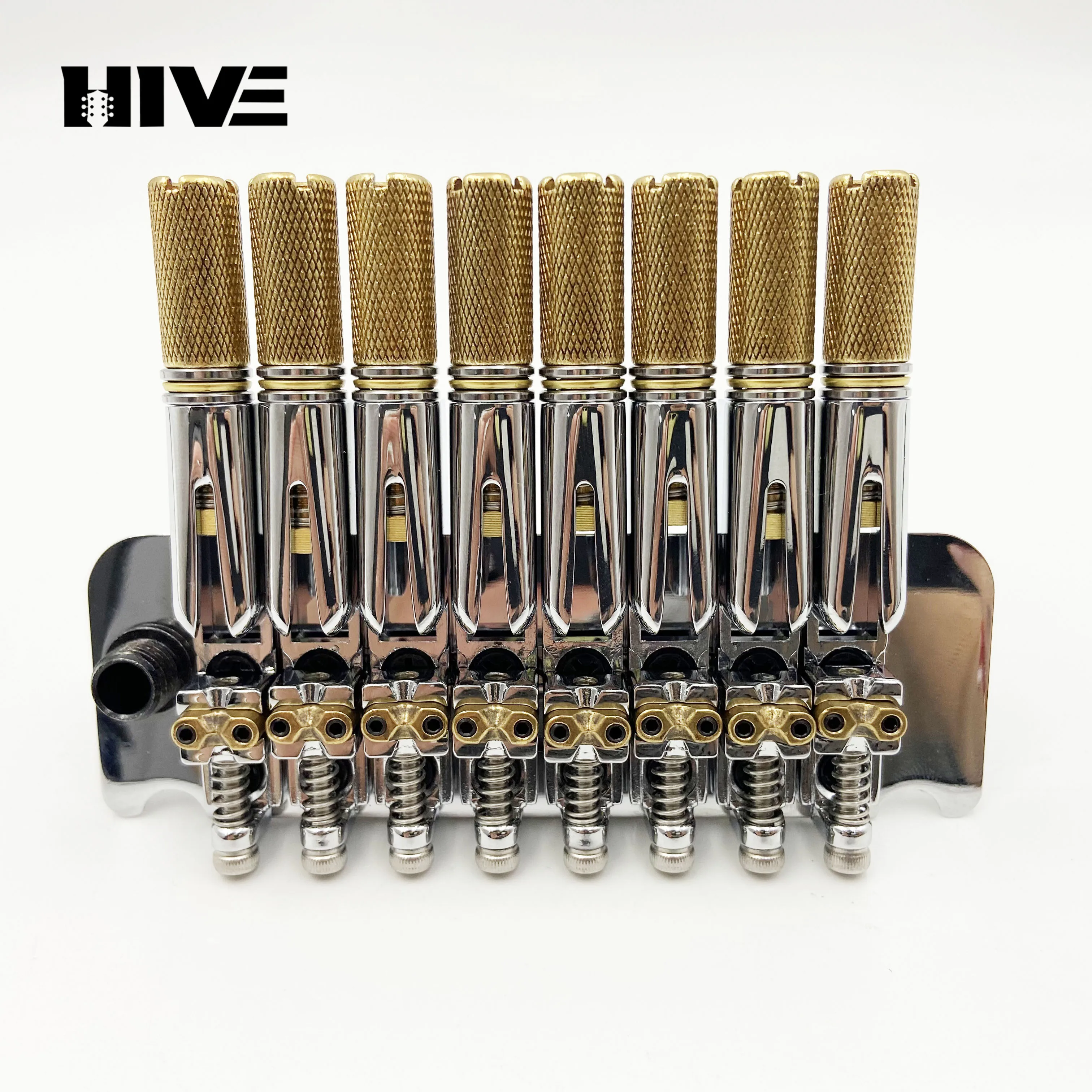 High-end Headless Guitar Bridge 8/7-string Small Double-Cranked Upper and lower Electric Guitar Bridge Drawplate Complete Set
