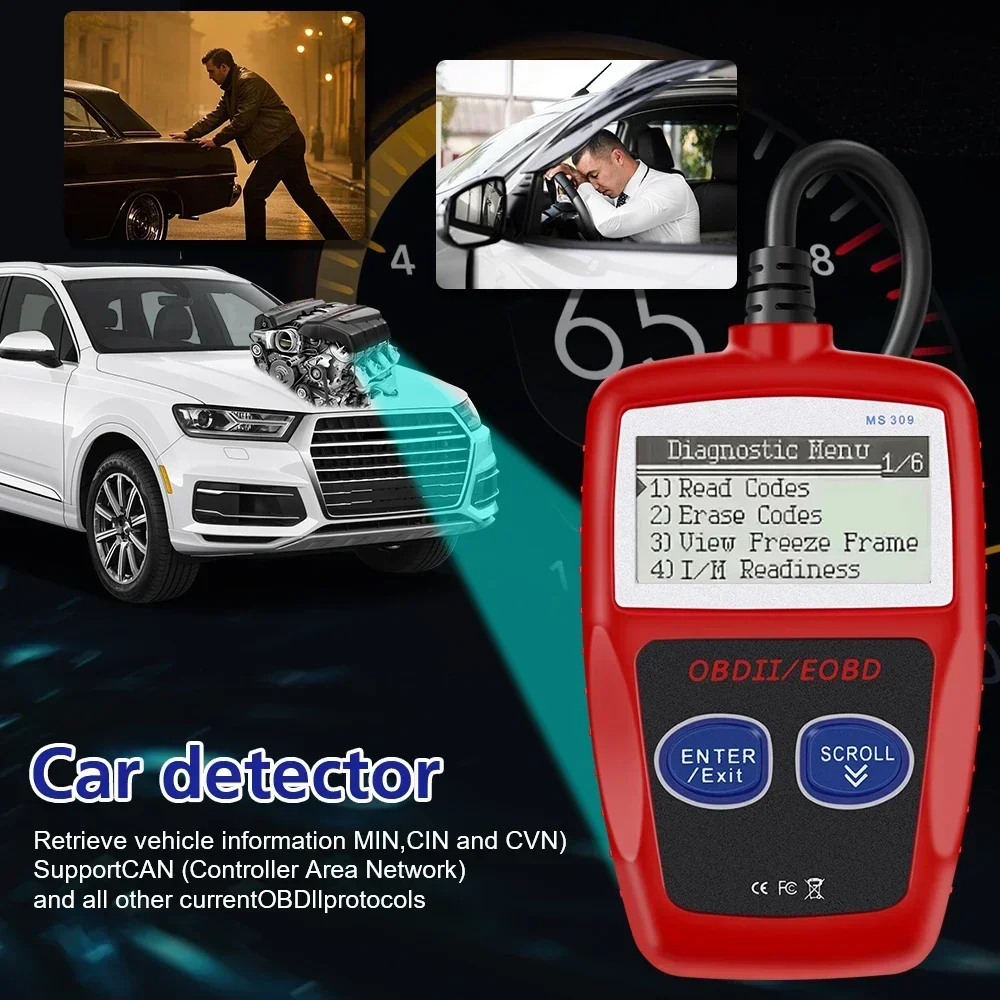 NEWBest أدوات تشخيص السيارات obd2 رمز القارئ شاشة ديجيتال الماسح الضوئي متعدد الوظائف خطأ رمز واضح 16 دبوس النسخة العالمية #5