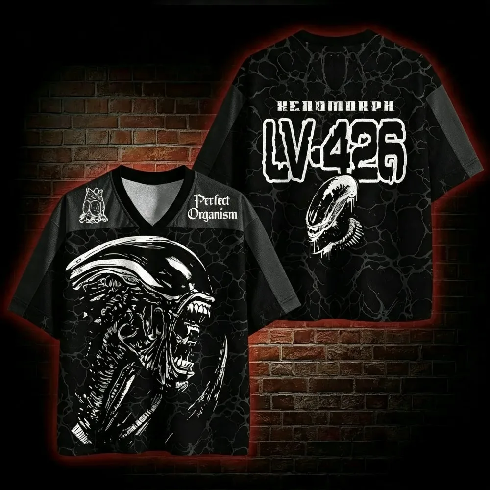 Summer Hot Selling Products Terrifying Dark Series Clothing Trendy Men's Short Sleeves Suitable for Sports and Breathable