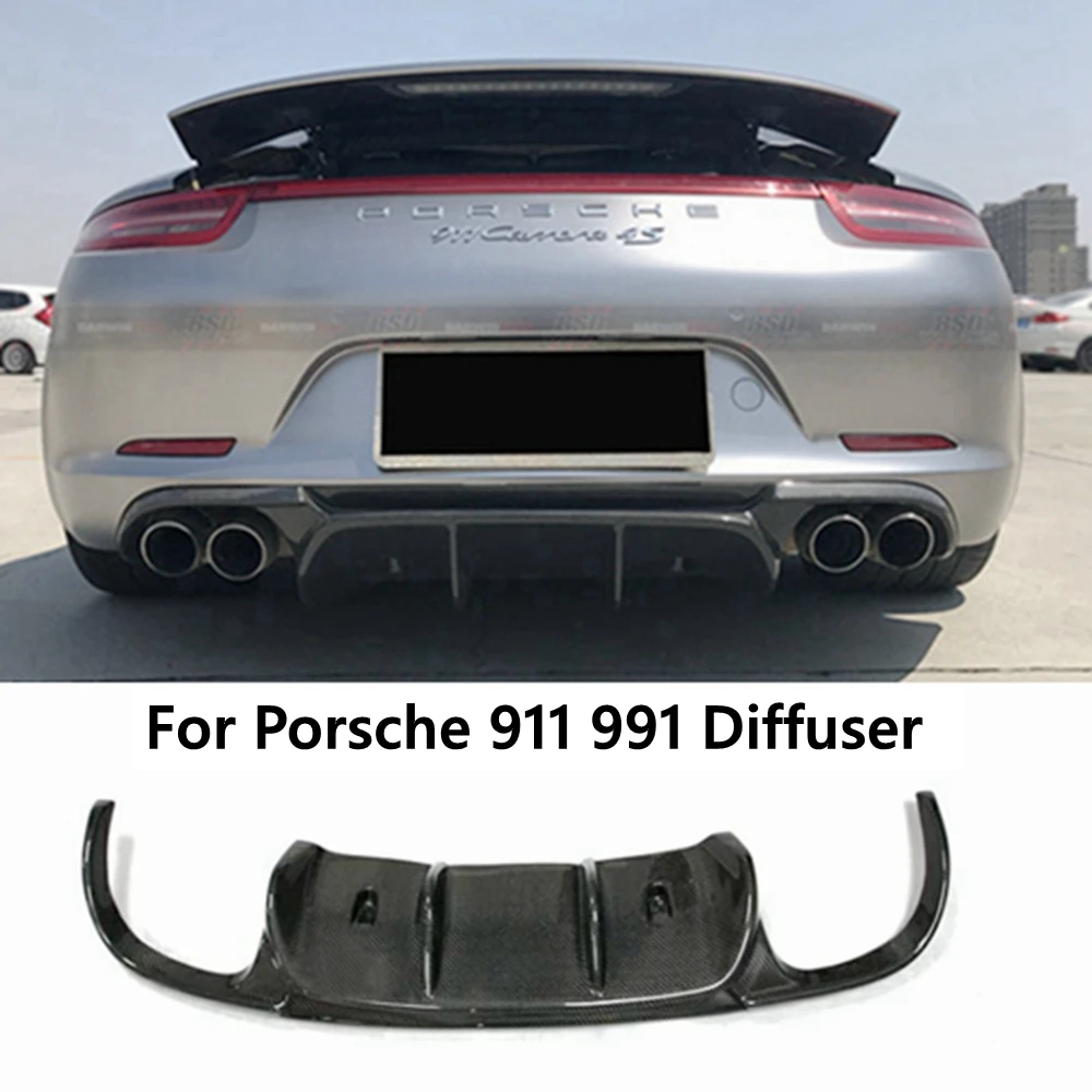 

For Porsche 911 991 Carrera & Carrera S 2012-2015 V Style Car Rear Bumper Lip Splitter Diffuser Body Kit Guard Protection