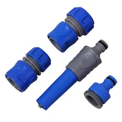 4Pcs/set Hose Connector Garden Pipe Water Connectors Threaded Tap Connector Adjustable Spray Nozzle Water Gun Kits