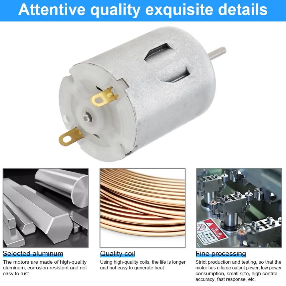 R280 DC Motor 12-24V 24000RPM High Speed Micro Motor Tools for DIY Toys Mini Fans Juicer Water Pump Beauty Instrument