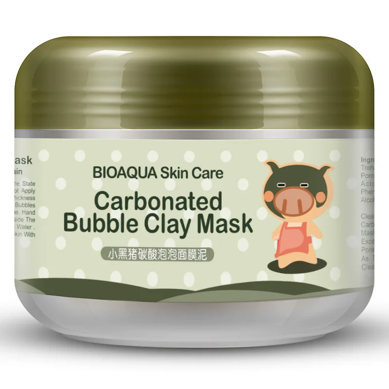 BIOAQUA Bubble Clay Mask Feuchtigkeitsspendende Tiefenreinigung Ölkontrolle Mitesserentferner Gesichtsmaske Gesichtsschlammmasken Hautpflege für das Gesicht