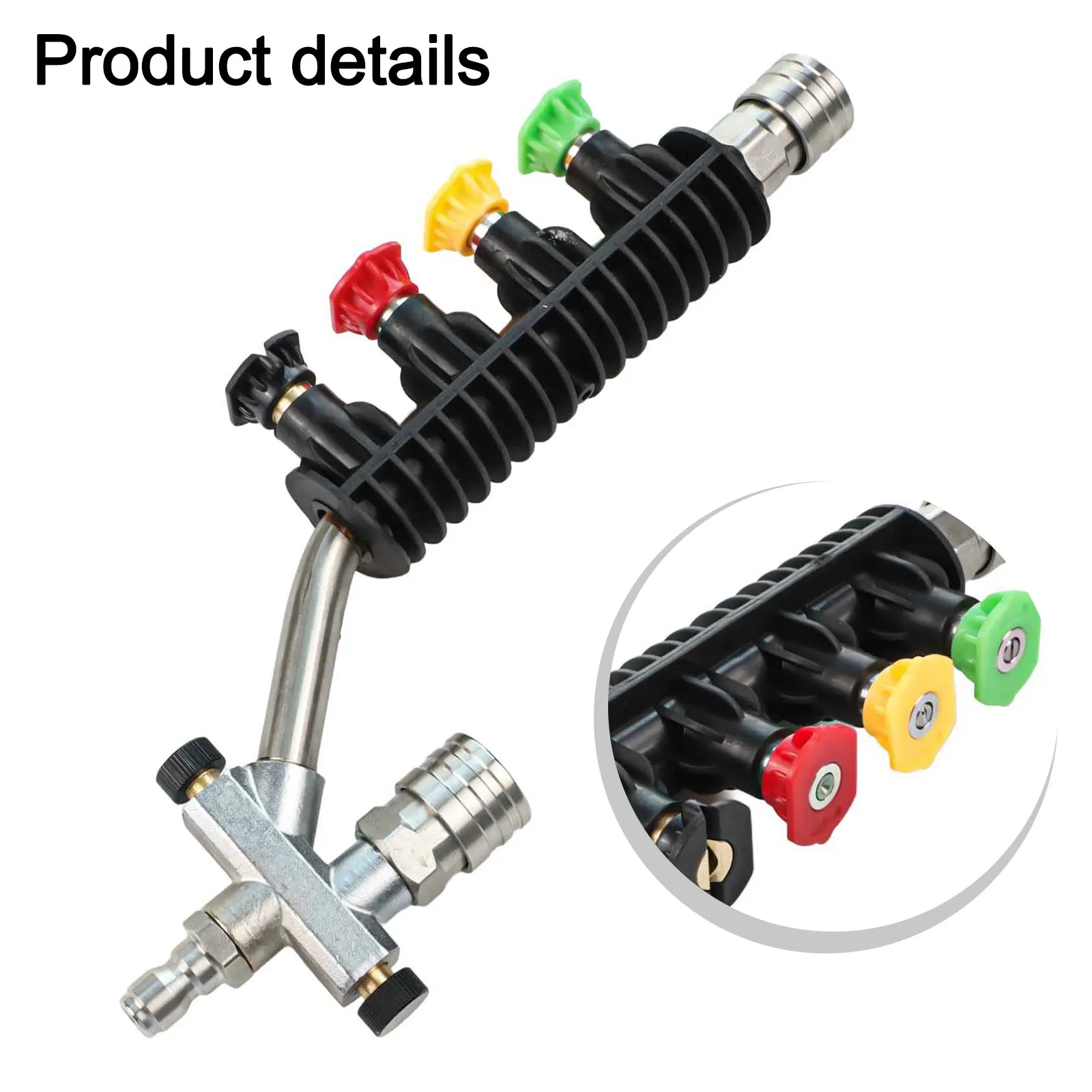 

Cleaning Nozzle Set Dual-Connector Wand 27.94 X 7.29 X 5 Cm Cleaning Tool For Cars And Windows Five Pressure Washer Nozzles