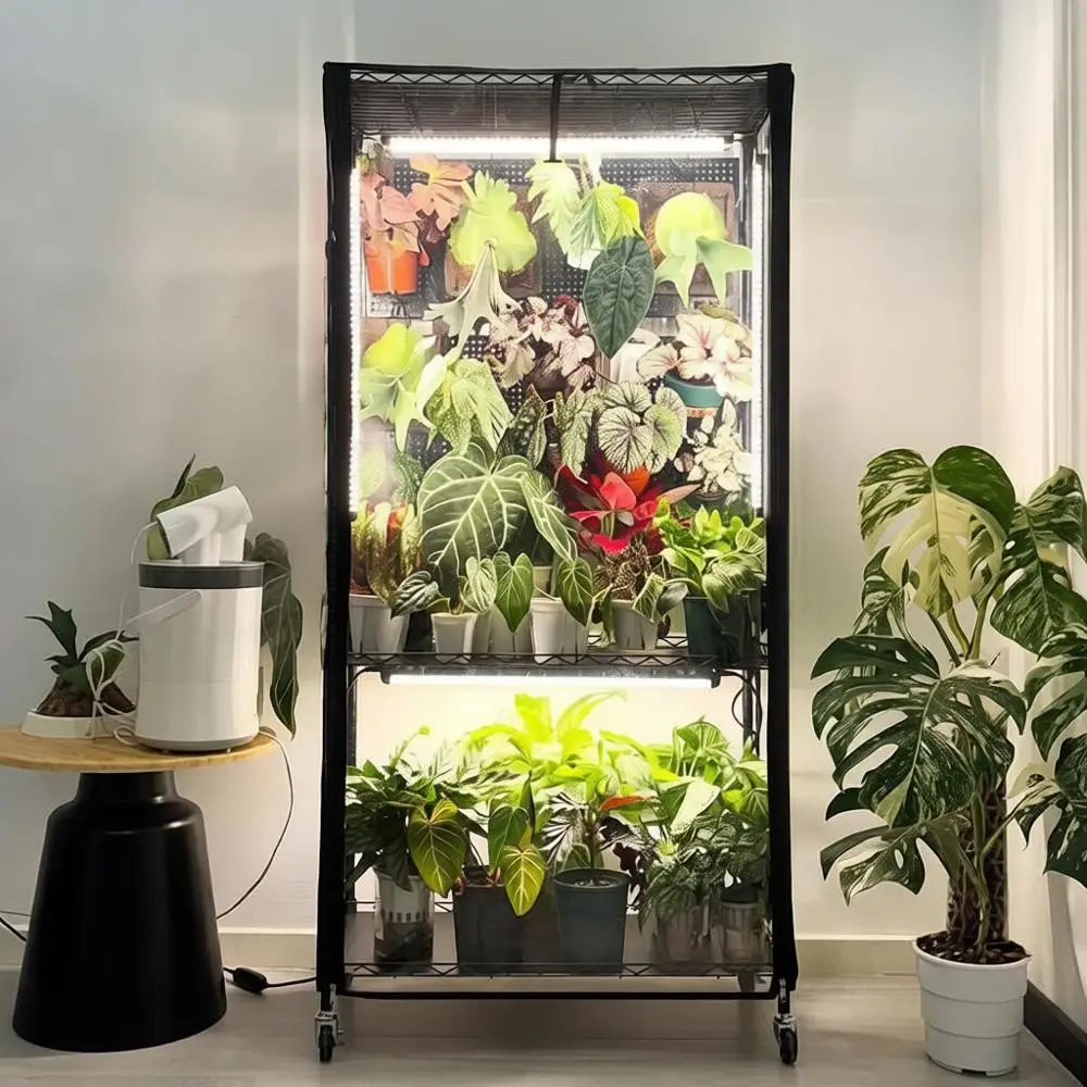 

Комплект для выращивания растений в помещении: шкаф-теплица с перфорированной панелью, 4 фитолампы полного спектра по 96 Вт